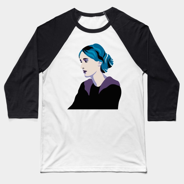 Writer Virginia Woolf Baseball T-Shirt by RoeArtwork